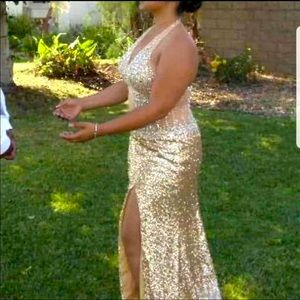 Gold weighted form fitting dress